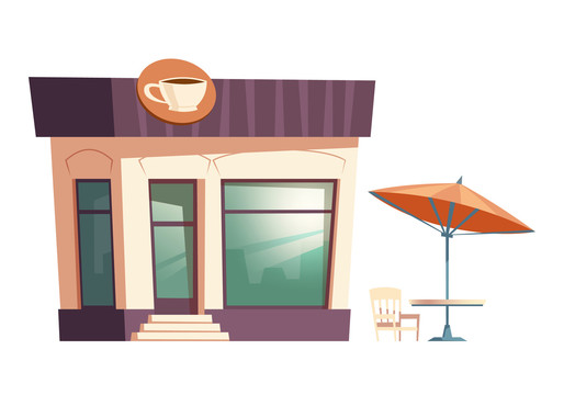 紫色咖啡厅插图