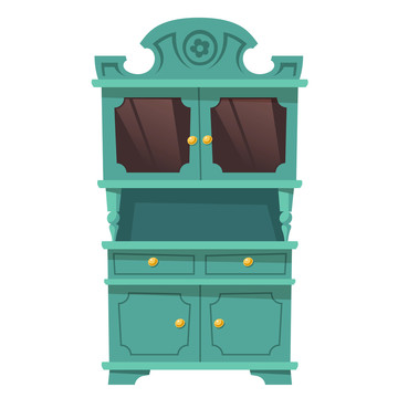 绿色家具柜插图