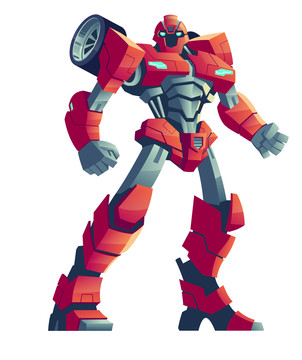 酷炫红色机器人插图