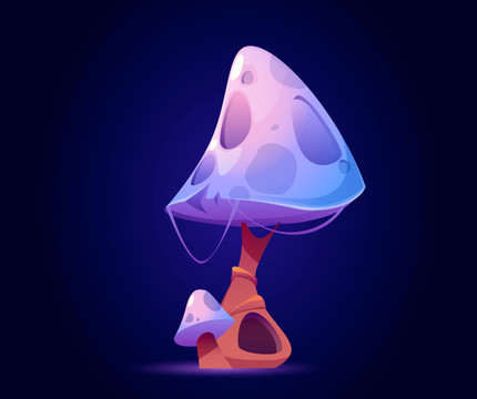 紫色搞怪蘑菇树插图