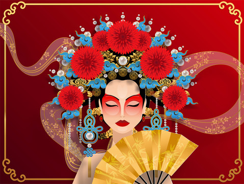 中国传统戏曲 经典美女插图