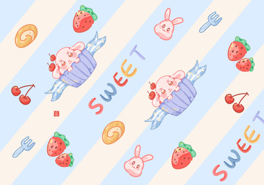 甜品兔子水果