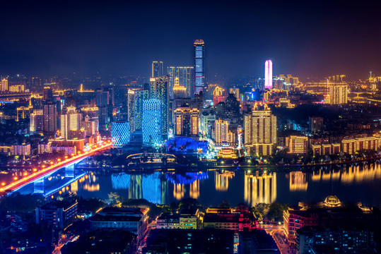 广西柳州城市夜景风光