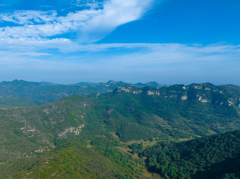 航拍济南章丘北峪大顶