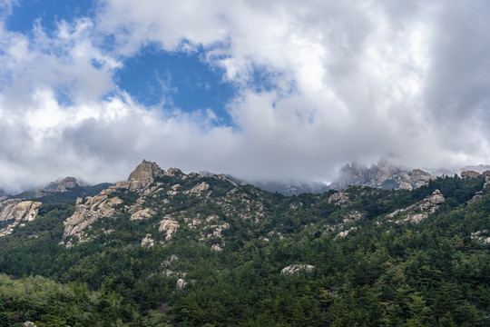 航拍青岛崂山风景区