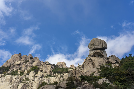 航拍青岛崂山地形地貌