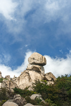 航拍青岛崂山奇峰怪石