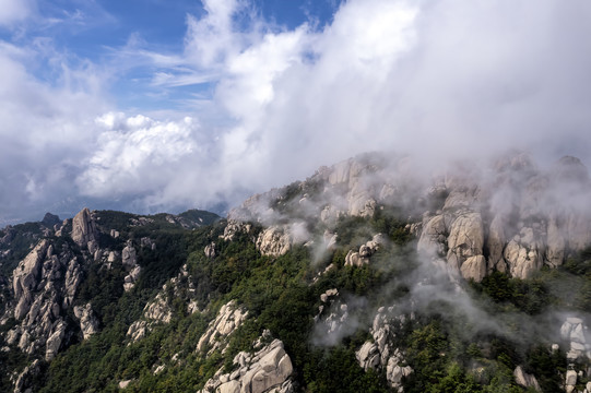 航拍青岛崂山地形地貌