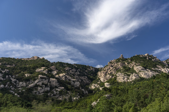 航拍青岛崂山奇峰怪石