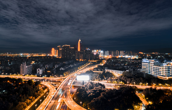 绍兴市城市夜景