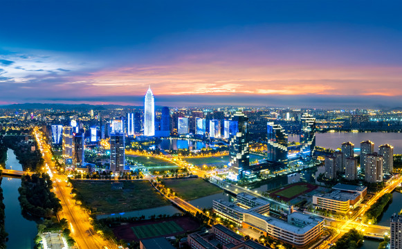 绍兴市城市夜景