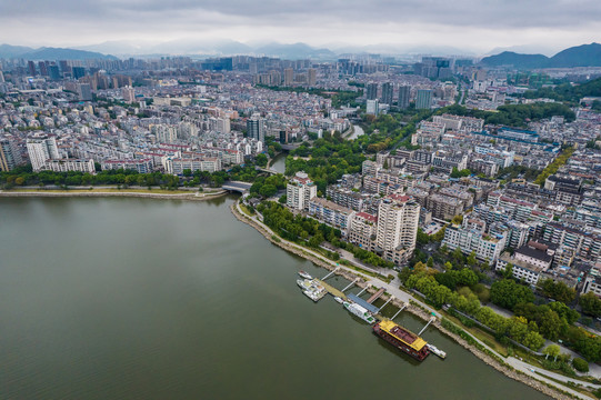 杭州富阳城市风光航拍