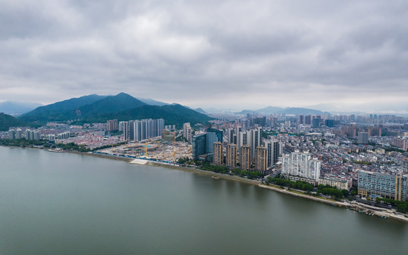 杭州富阳城市风光航拍