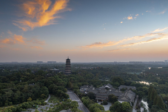 江苏扬州大明寺瘦西湖航拍