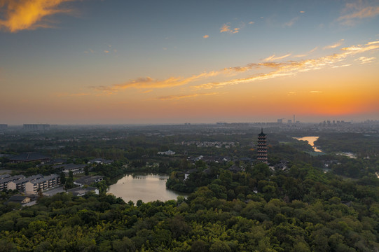 江苏扬州大明寺瘦西湖航拍