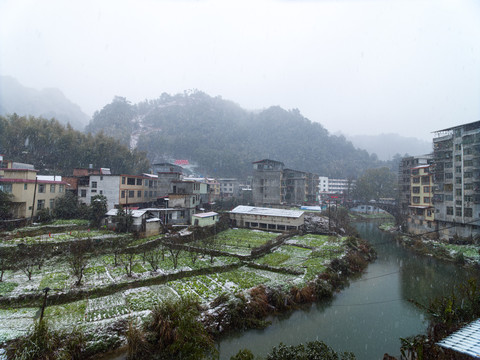 广西桂林市雪景