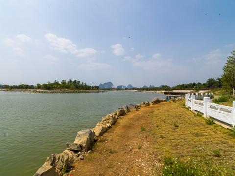 广西贺州永丰湖湿地公园风光