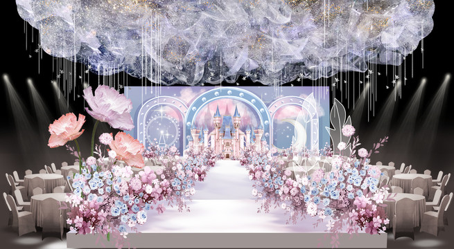粉蓝色城堡婚礼
