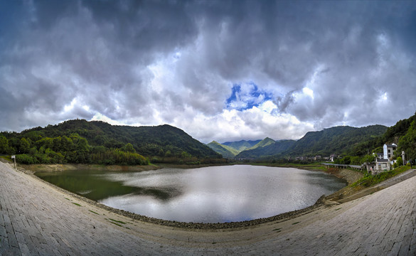 金华北山西旺村水库全景