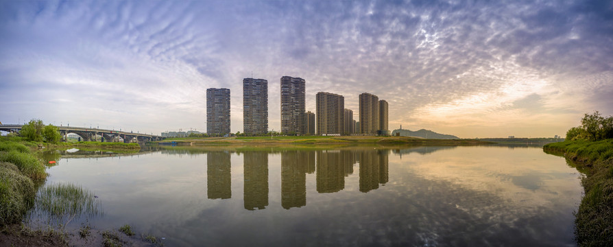 浙江兰溪兰江香格里拉高楼全景