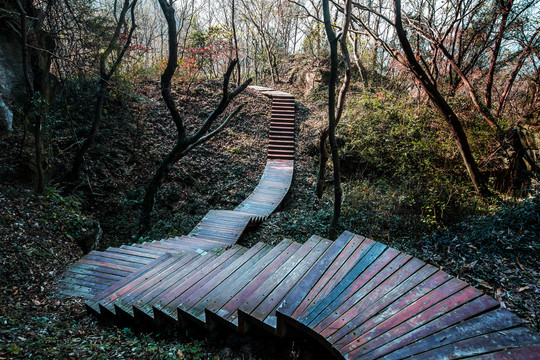 溧水无想山登山栈道木栈道