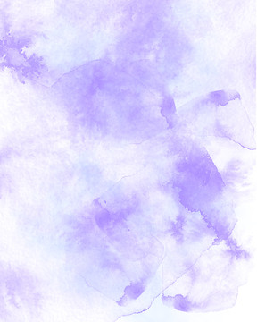 紫色水彩水墨装饰画