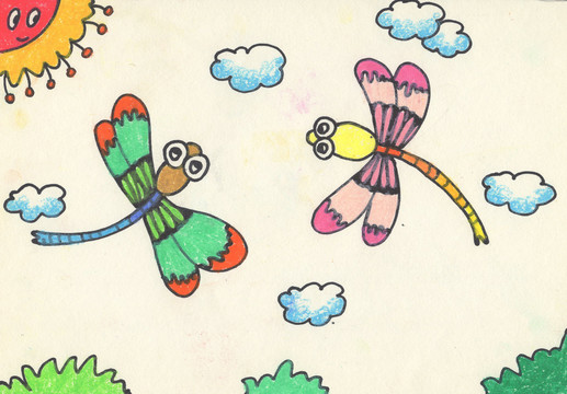 儿童插画蜻蜓