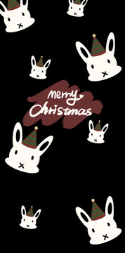 圣诞黑暗兔壁纸手机壳图案