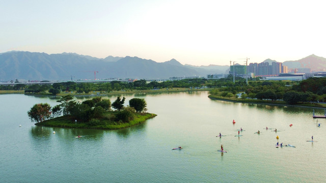 肇庆砚阳湖风景区航拍