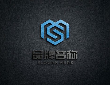 立体质感logo样机