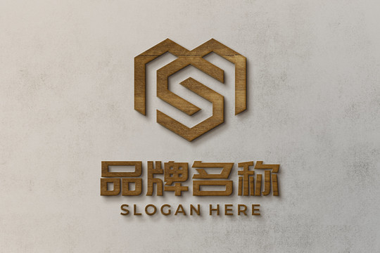 木制logo样机
