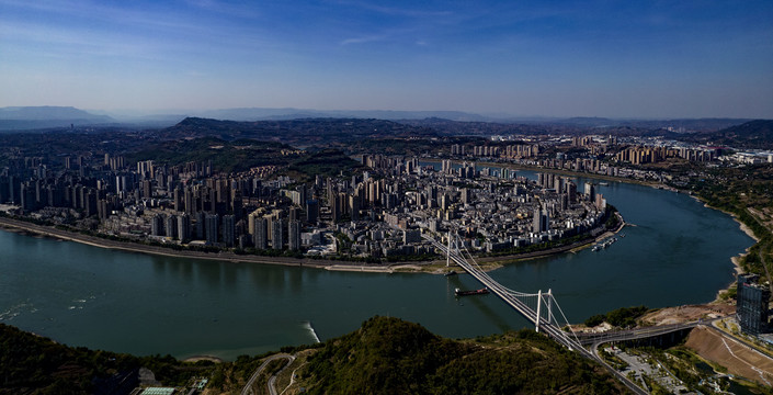 航拍江津城市风光