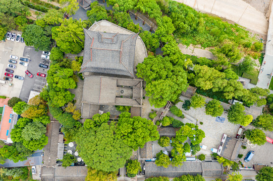 航拍武汉晴川阁景区