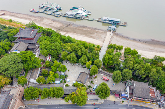 航拍武汉晴川阁景区