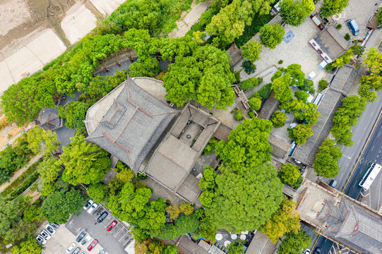 航拍武汉晴川阁景区