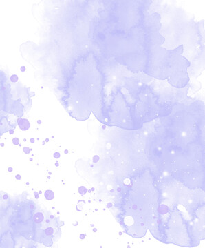 紫色水彩水墨画