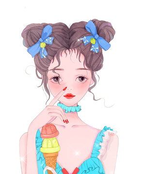 甜甜的冰淇凌少女