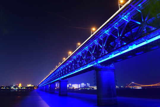 武汉长江大桥夜景