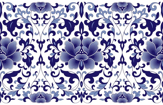 青花渐变花纹