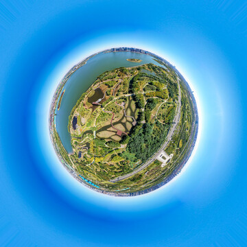郑州北龙湖湿地公园球形全景图