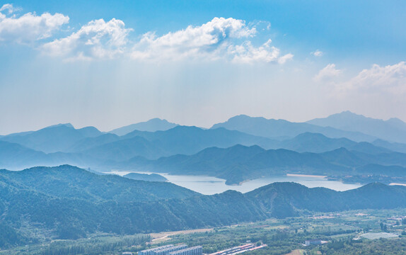 北京平谷航拍金海湖风景