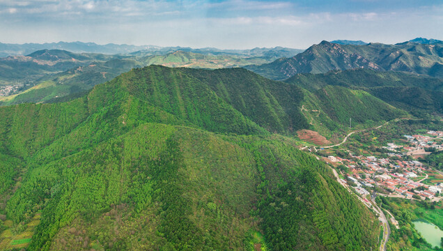 北京平谷航拍金海湖风景