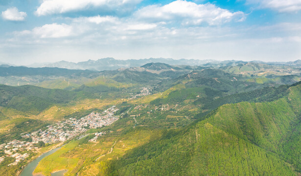 北京平谷航拍金海湖风景