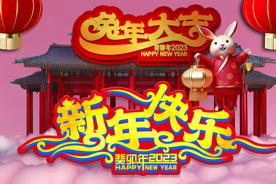 兔年大吉新年快乐兔年