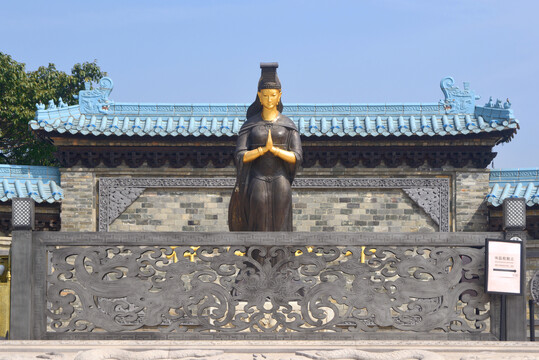 深圳赤湾天后宫妈祖铜塑塑像
