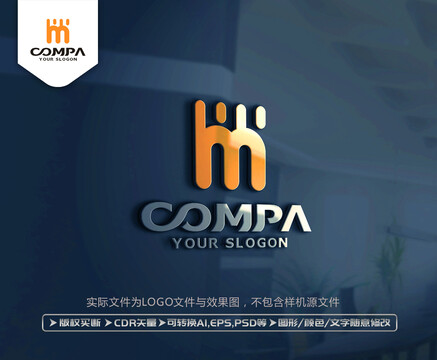 HM字母标志LOGO