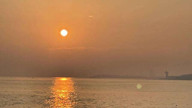 海上余晖落日