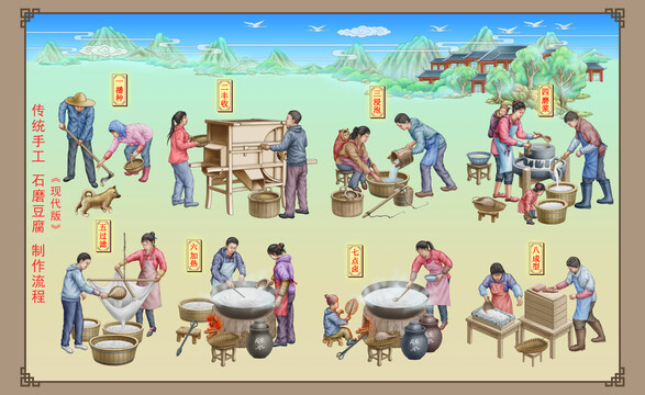 传统石磨豆腐制作流程