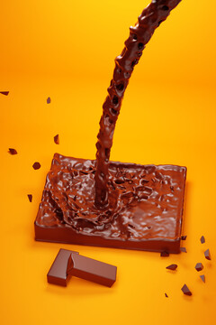 C4D建模渲染方巧克力