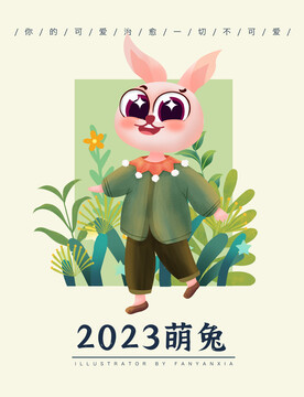 2023萌兔插画